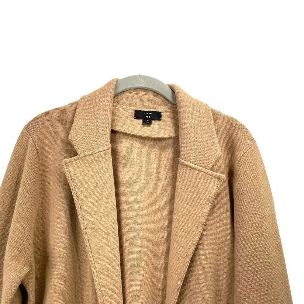 J. Crew Sophie open-front knit sweater blazer Size M tan caramel camel neutral‎
